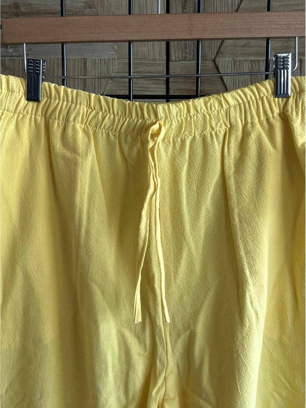 NWT B'Gauze Women's Casual Pants Size S/M Yellow 100% Cotton Elastic Waist Boho - Picture 3 of 4